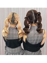 ベルグロー 北新地(BELLEGROW)&nbsp;リボンツインテール・ペア｜梅田・北新地ヘアセット