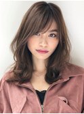 《Agu hair》大人かわいいひし形セミロング 小顔 ゆるふわ