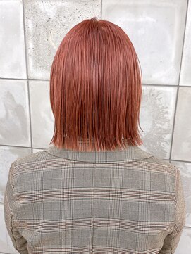 トゥコ(tuco) 切りっぱなしボブぱつっとボブオレンジカラーぱっつん