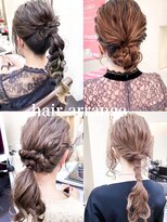 ミシェリー(misherry)&nbsp;ハーフアップヘアアレンジ編み込み結婚式ヘアセットミディアム