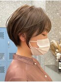 ショートカットハンサムショートハイライトダブルカラー30代40代