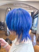 オブヘアーギンザ(Of HAIR GINZA) 青髪☆ウルフカット