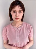 ショートヘア/シアーカラー/ダークアッシュ/韓国風/縮毛矯正