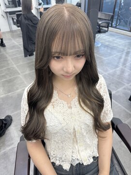 ペレ 栄店(PELE) デザインカラー/レイヤーカット/ウェットヘア/オリーブベージュ