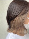 【LAMP HAIR DESIGN堀田】インナーカラーベージュ/レイヤーボブ*