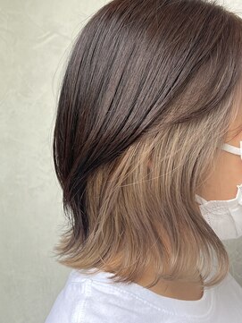 ランプヘアーデザイン(LAMP HAIR DESIGN) 【LAMP HAIR DESIGN堀田】インナーカラーベージュ/レイヤーボブ*