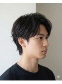 メンズショート×センターパート