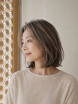 オアシスアヴェダ ザ・ペニンシュラ東京(OASIS AVEDA)&nbsp;40代大人ボブ白髪ぼかし透明感ハイライト
