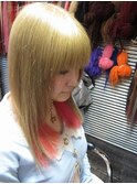 ハイトーンベージュ・ピンクメッシュ