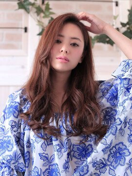 ラ ブレス 梅田茶屋町(LaBless) モードネイビー☆艶髪ゆるふわロング☆