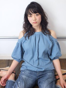 ディ シェーレ 磯子本店(die schere) 黒髪×フリンジワイドバング×セミディバング