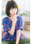 シンプルカワイイ♪クリアカラー前下がりナチュラルボブ