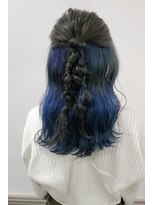 ヘアーアイスカルテット(HAIR ICI QUARTET)&nbsp;インディゴブルー ブリーチ1回 インナーカラー
