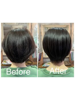 ≪髪を傷ませずにナチュラルなストレートに◎≫自然な丸みを出しながら艶サラな髪に仕上げます…♪