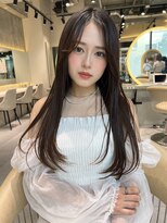 ロンドメリア 天神大名店(Lond Melia) ★グレージュカラー斜めバングデザインカラーシルキー ベージュ