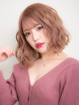 スパイア(SPIRE) ピンクミルクティー☆前下がりボブ☆ニュアンスウェーブ