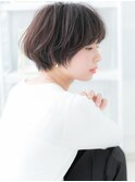 ★アッシュブラック大人可愛いマッシュルームヘア20代30代★10