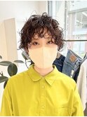 マッシュパーマショートパーマスパイラルパーマボーイッシュ女子