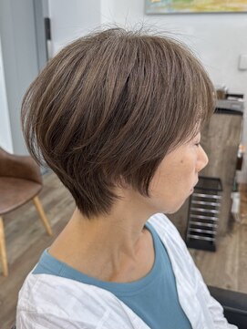 ハーツ(Heart's) 白髪ぼかし脱白髪染め髪質改善似合わせショートボブ40代50代60代