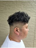 スキンフェード×ツイストパーマ