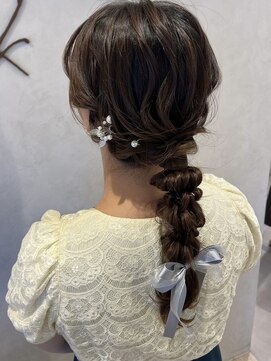 結婚式ヘア/お呼ばれヘア/お出かけアレンジ/平塚/編みおろしヘア