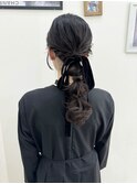 20代30代大人可愛いお呼ばれスタイル編みおろしグレージュ