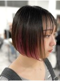 ショートボブ　インナカラー