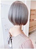 Say.ショートボブホワイトグレージュミニウルフぱっつん前髪