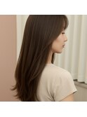 ツヤ感モカベージュ×ナチュラルロング