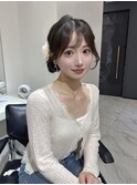 ヘアセット アレンジ 浴衣アレンジ 結婚式アレンジ 顔周りカット