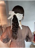 【ツインポニーテール】結婚式/銀座/ヘアセット/アレンジ