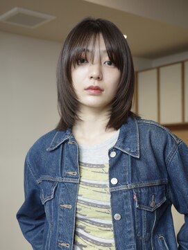 ネロ ヘアサロン ネイビー 渋谷(NERO HAIRSALON NAVY) 【赤津美奈】ミディアムレイヤー　オリーブベージュ