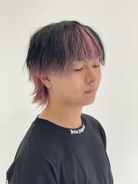 アロハナ 津店(ALOHANA) メンズインナーカラー！ウルフカット/アンブレラ/ライトピンク