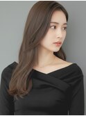 韓国風女神ロングレイヤー×艶ショコラベージュ20代30代越谷