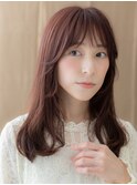 ピンクブラウン/ストレートヘア/韓国巻き/シースルーバングe
