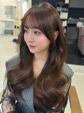ハピネス 梅田茶屋町店(HAPPINESS) レイヤー/韓国ヘア/顔周りカット/ブリーチなし/ヘーゼルベージュ