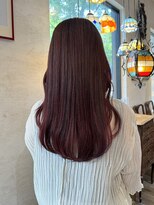 フェイバー 警固店(FAVOR) 艶感ボルドー×ナチュラルロング
