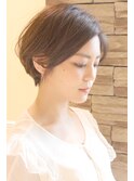 20代30代40代暗めカラーでも可愛いナチュラショートボブ