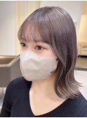 2269外国人風カラーシアーグレージュフリンジバングルーズヘア
