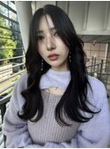 20代30代40代かきあげ前髪大人可愛い韓国ヨシンモリレイヤー
