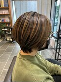 バレイヤージュ×ベージュ