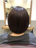 暗めパープル×ショートボブ
