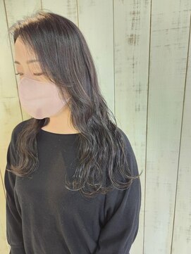エスポワール 北習志野店(ESPOIR) 波巻きロングヘア×アッシュブラック
