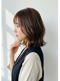30代40代50代外ハネミディアムレイヤーくびれヘア髪質改善カラー