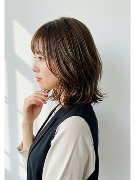 アントワープトーキョー(antwerp TOKYO) 30代40代50代外ハネミディアムレイヤーくびれヘア髪質改善カラー