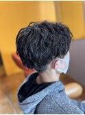 ツイストスパイラルパーマセンターパート