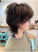 大人可愛いショートウルフパーマ◎50代60代◎