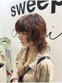 ラフ可愛い★赤みブラウンのくびれウルフ