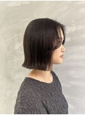 切りっぱなしボブ×顔まわりカット【髪質改善】