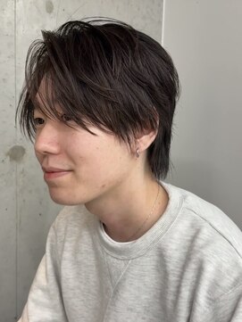 ガーデンタチカワネクスト(garden tachikawa next) 大人男子ナチュラルセンターパートウルフ毛流れカット20代30代